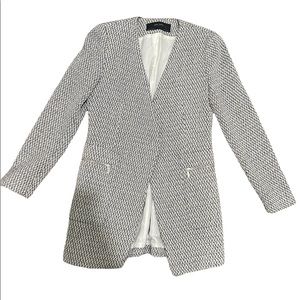 Zara Basics Blazer Womens Size Medium in Black/Dark Blue and White